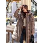 Inset Hooded Scarf Duck Down Coat
