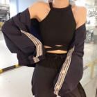 Halter Cropped Top / Sweatpants / Jacket
