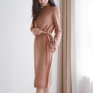 Tie-side Long Knit Dress