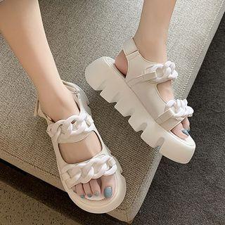 Platform Acrylic Chain Sandals