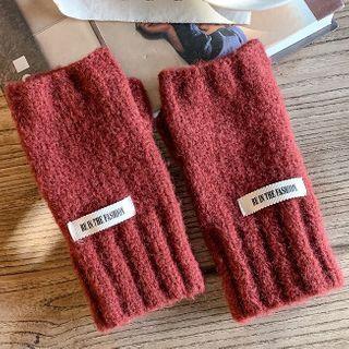 Applique Knit Fingerless Gloves