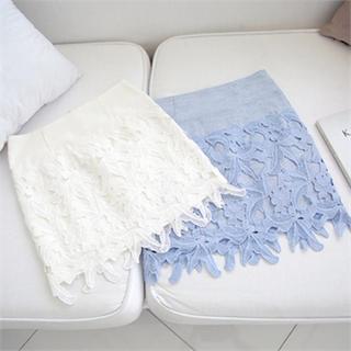 Lace-overlay Mini Skirt