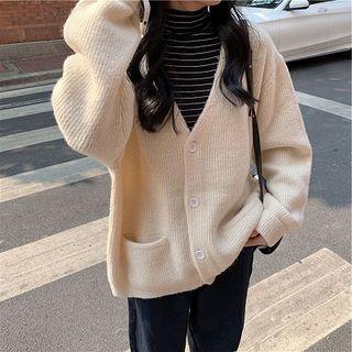 Oversize V-neck Long Cardigan