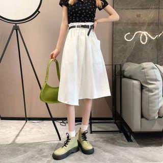 High-waist A-line Plain Skirt
