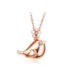 925 Sterling Silver Bird Pendant With White Austrian Element Crystal And Necklace