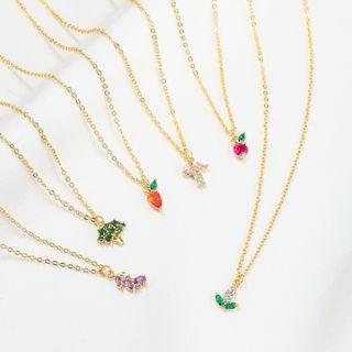 Vegetable Rhinestone Pendant Alloy Necklace (various Designs)