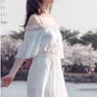 Set: Off-shoulder Dress + Slipdress