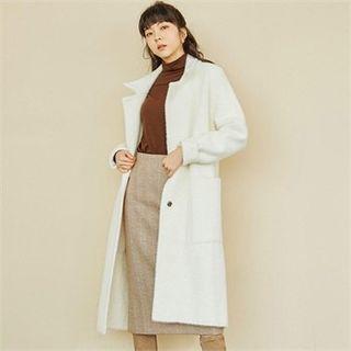 Snap-button Furry Long Coat