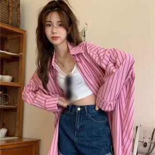 Pinstriped Shirt Stripe - Pink - One Size