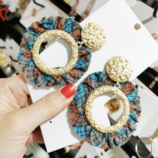 Fabric Hoop Dangle Earring 1 Pair - As Shown In Figure - One Size