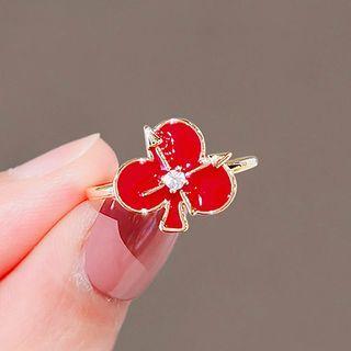 Poker Card Ring Ly2372 - Ring - Red - One Size