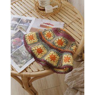 Crochet Bucket Hat Khaki - One Size