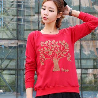 Tree Embroidered Sweatshirt