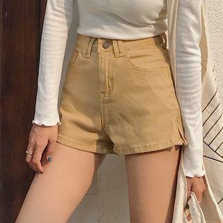 Side-zip High Waist Shorts