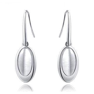 Oval Dangle Earring Platinum - One Size