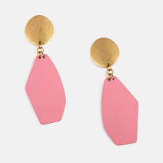 Geometric Alloy Dangle Earring As Shown In Figure - One Size