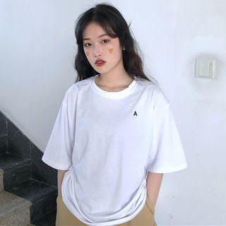 Elbow-sleeve A Embroidered T-shirt White - One Size