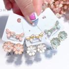 Faux Pearl Dragonfly & Flower Swing Earring