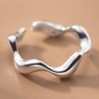 Wavy Sterling Silver Open Ring 1 Pc - S925 Silver - Silver - One Size
