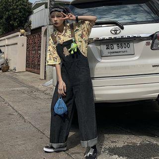 Denim Straight-fit Dungaree Pants