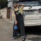 Denim Straight-fit Dungaree Pants