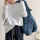 Plain Long-sleeve T-shirt / Mock-neck T-shirt