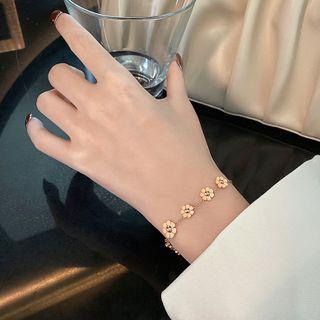 Flower Bracelet 1pc - Rose Gold - One Size