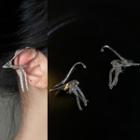 Fringed Alloy Cuff Earring 1 Pair - 2011a - Silver - One Size