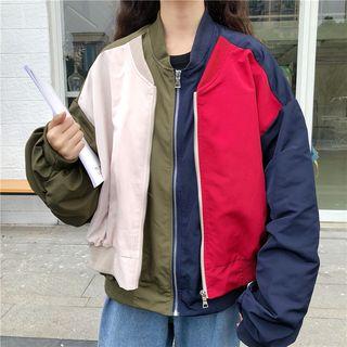 Two-tone Ma1 Bomber Jacket As Shown In Figure - One Size