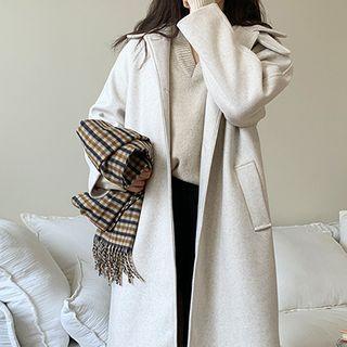 High-neck Single-breasted Coat