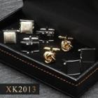 4 Pair Set: Alloy Cufflinks (various Designs) Xk2013 - 4 Pair - Silver & Gold - One Size