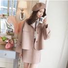 Single-breasted Coat / Mini A-line Skirt / Straight-cut Pants