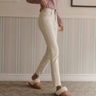 Double-button Thermal Slim-fit Pants