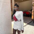 Round-neck Wrap-back Top