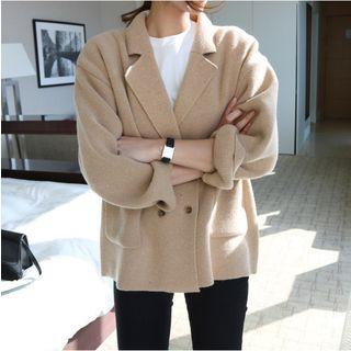 Double-breasted Knit Blazer