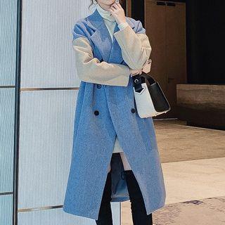 Double-breasted Paneled Long Coat