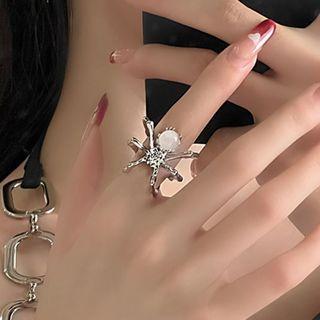 Bead Open Ring Ring - Silver - One Size