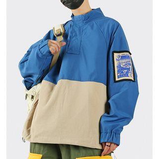 Color Block Applique Windbreaker