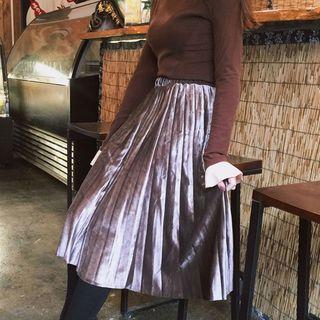 Velvet Accordion Skirt