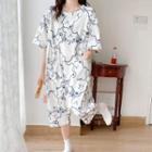 Short-sleeve Bear Print Romper