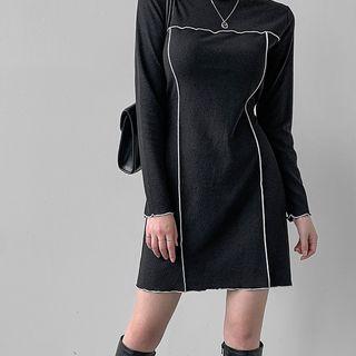 Lettuce-edge Contrast-trim Dress