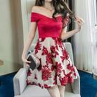 Off-shoulder Floral Mini A-line Dress