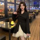 Mock Two-piece Irregular Single-breasted Mini Blazer Dress