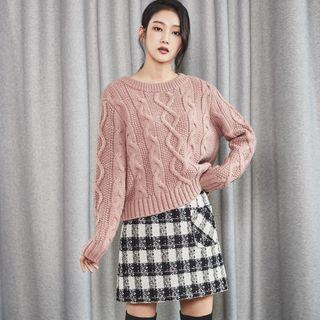 Pocket-detail Tweed Skirt