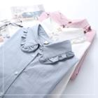 Long-sleeve Frill Trim Shirt
