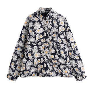 Floral Print Long Sleeve Oversized Shirt