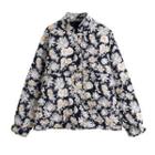 Floral Print Long Sleeve Oversized Shirt