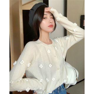 Flower Cardigan White - One Size