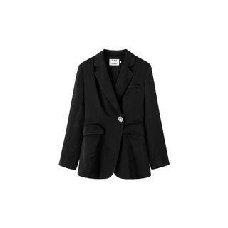 Rhinestone Button Slim Blazer