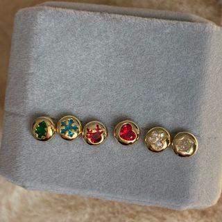 Round Rhinestone Stud Earring (various Designs)